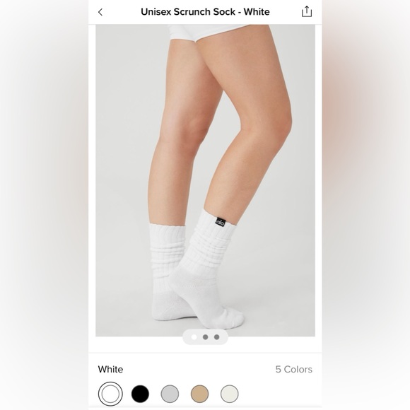 ALO Yoga unisex scrunch socks in Smoky Quartz NWOT - Picture 4 of 4